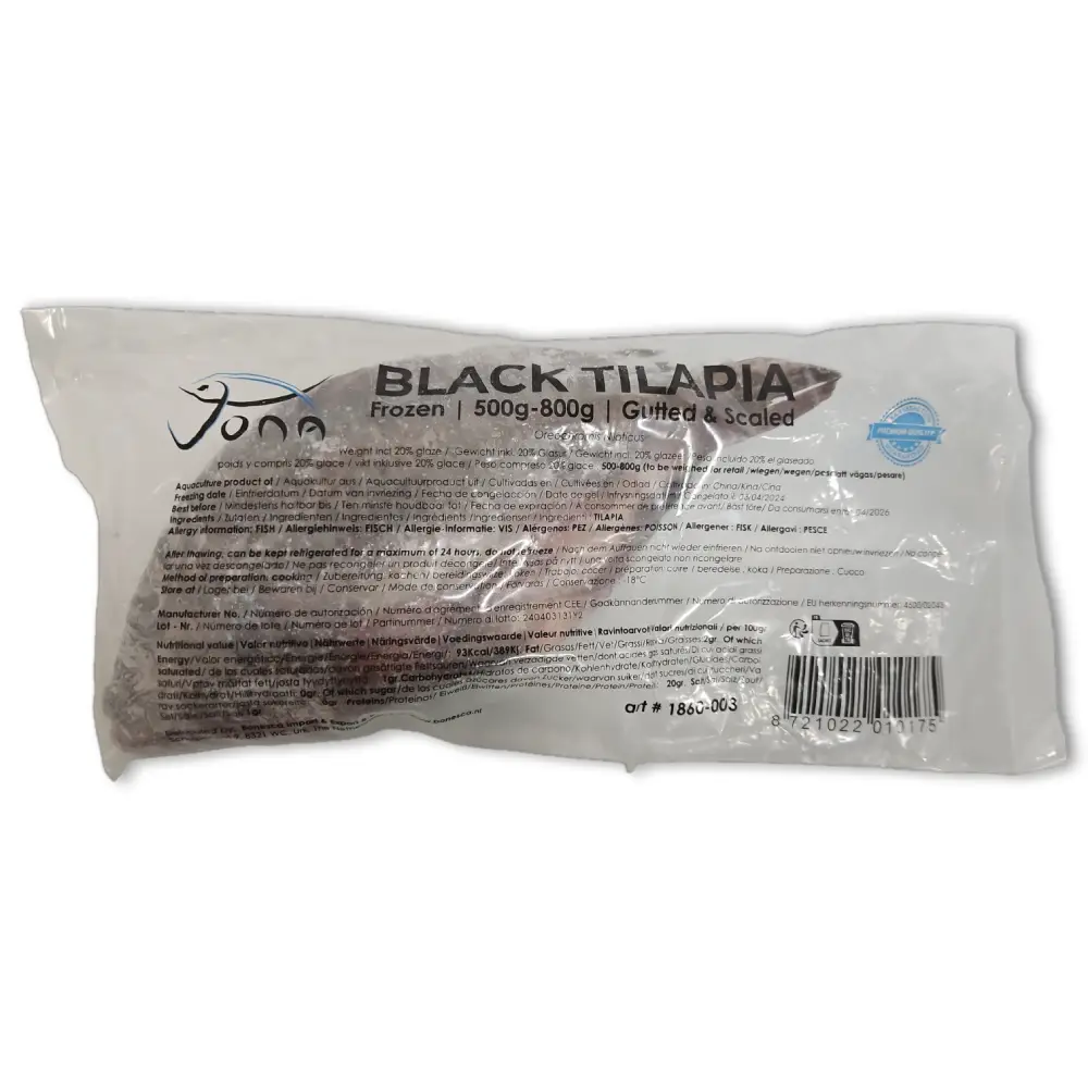 Black Tilapia Jona Tilapia WGS 500-800g IPB 4Kg*1 20%-CN - Bild 1